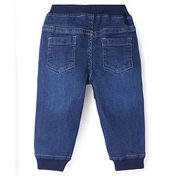 Babyhug Denim Full Length With Stretch Jeans Solid Colour - Blue