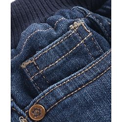 Babyhug Denim Full Length With Stretch Jeans Solid Colour - Blue