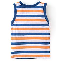 Babyhug 100% Cotton Knit Sleeveless Antibacterial Bear Print Sando Pack of 3 - Multicolour