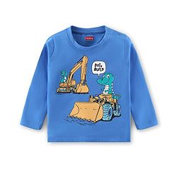 Babyhug Cotton Knit Full Sleeves Night Suit Dino Print - Blue