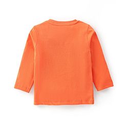 Babyhug Cotton Knit Full Sleeves Soccer Printed Night Suit - Orange