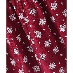 Babyhug Rayon Full Sleeves Frock with Floral Print - Maroon