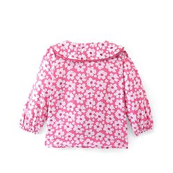 Babyhug 100% Rayon Woven Full Sleeves Floral  Printed Top with Frill & Lace Detailing - Pink