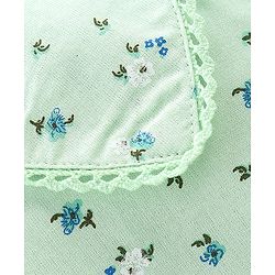 Babyhug Rayon Woven Full Sleeves Floral Printed with Frill & Lace Detailing Top - Mint