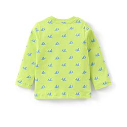Babyhug Cotton Knit Full Sleeves Night Suit With Text Print - Green