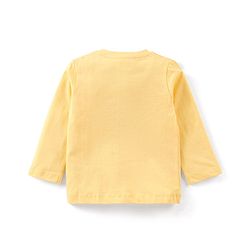 Babyhug Cotton Knit Full Sleeves Night Suit With Teddy Print - Yellow & Navy Blue