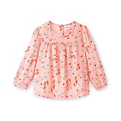 Babyhug Rayon Woven Full Sleeves Top With Floral Print - Orange