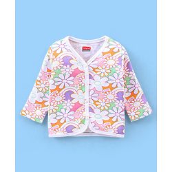 Babyhug 100% Cotton Antibacterial Vest Floral Print Pack of 3 - Multicolour