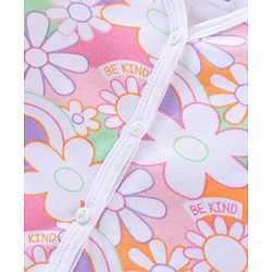 Babyhug 100% Cotton Antibacterial Vest Floral Print Pack of 3 - Multicolour
