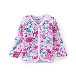Babyhug 100% Cotton Knit Full Sleeves Floral  Printed Vests Pack of 3 - Multicolour