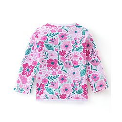 Babyhug 100% Cotton Knit Full Sleeves Floral  Printed Vests Pack of 3 - Multicolour