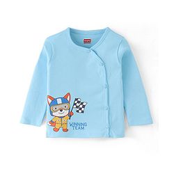 Babyhug 100% Cotton Knit Antibacterial Full Sleeves Front Open Jhablas Race Print Pack of 3 - Multicolour