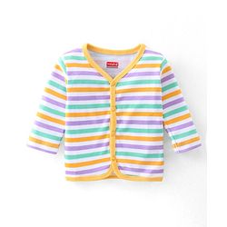 Babyhug 100% Cotton Knit Full Sleeves Antibacterial Vest Dino Print Pack of 3 - Multicolour