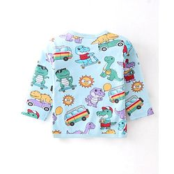 Babyhug 100% Cotton Knit Full Sleeves Antibacterial Vest Dino Print Pack of 3 - Multicolour