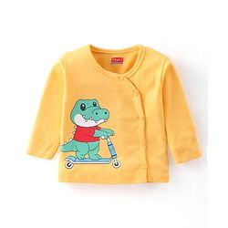 Babyhug 100% Cotton Knit Full Sleeves Antibacterial Vest Dino Print Pack of 3 - Multicolour