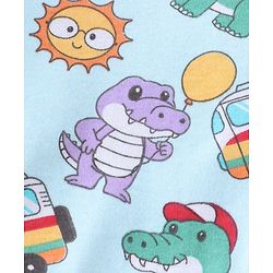 Babyhug 100% Cotton Knit Full Sleeves Antibacterial Vest Dino Print Pack of 3 - Multicolour