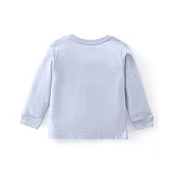 Babyhug Cotton Knit Full Sleeves Night Suit Dino Print - Navy Blue