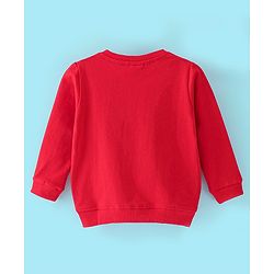 Babyhug 100% Cotton Knit Full Sleeves Sweatshirt with Graphics Pack of 2 - White & Red