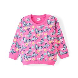 Babyhug 100% Cotton Knit Full Sleeves Sweatshirt With Butterfly Graphics Pack Of 2 - Navy Blue
