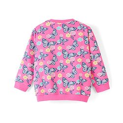 Babyhug 100% Cotton Knit Full Sleeves Sweatshirt With Butterfly Graphics Pack Of 2 - Navy Blue