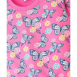 Babyhug 100% Cotton Knit Full Sleeves Sweatshirt With Butterfly Graphics Pack Of 2 - Navy Blue