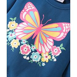 Babyhug 100% Cotton Knit Full Sleeves Sweatshirt With Butterfly Graphics Pack Of 2 - Navy Blue