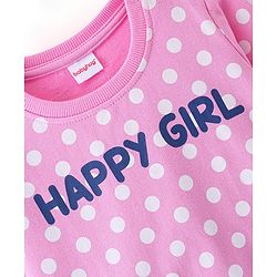 Babyhug 100% Cotton Knit Full Sleeves Sweatshirt With Heart & Dots Graphics Pack Of 2 - Yellow & Pink