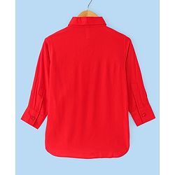 Babyhug Full Sleeves Solid Pathani Kurta & Pyjama Set - Red