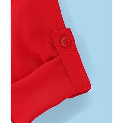 Babyhug Full Sleeves Solid Pathani Kurta & Pyjama Set - Red