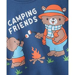 Babyhug 100% Cotton Knit Full Sleeves Checks & Mice Printed Sweatshirts Pack of 2 - Blue & Orange