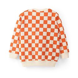 Babyhug 100% Cotton Knit Full Sleeves Checks & Mice Printed Sweatshirts Pack of 2 - Blue & Orange