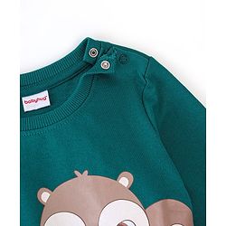 Babyhug 100% Cotton Knit Full Sleeves Sweatshirt With Squirrel Graphics Pack Of 2 - Red & Green