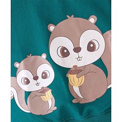 Babyhug 100% Cotton Knit Full Sleeves Sweatshirt With Squirrel Graphics Pack Of 2 - Red & Green