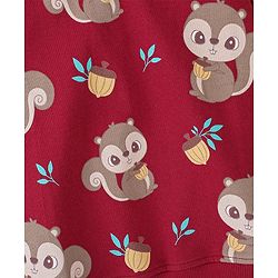 Babyhug 100% Cotton Knit Full Sleeves Sweatshirt With Squirrel Graphics Pack Of 2 - Red & Green