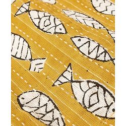 Babyhug 100% Cotton Woven Full Sleeves Kurta & Dhoti Set Marine Life Print - Yellow
