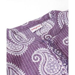 Babyhug 100% Cotton Woven Full Sleeves Kolka Printed  Kurta Dhoti  Set - Purple