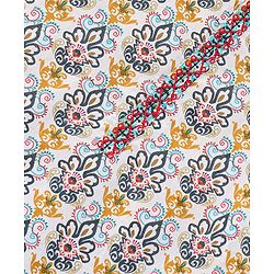 Babyhug 100% Cambric Fullh Sleeve Printed Kurta With Solid Dhoti Set - Off White & Navy