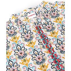 Babyhug 100% Cambric Fullh Sleeve Printed Kurta With Solid Dhoti Set - Off White & Navy