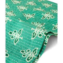Babyhug 100% Cotton Woven Kurta With Solid Dhoti Set With Leaves Print - Green