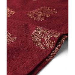 Babyhug 100% Cotton Woven Kurta With Solid Dhoti Set With Foil Printed - Off White & Maroon