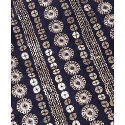 Babyhug Half Sleeves Embroidered Choli with Embroidered Lehenga and Dupatta Set  - Navy Blue