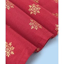 Babyhug Woven Full Sleeves Kurta & Dhoti Set Floral Gold Printed - Maroon & White