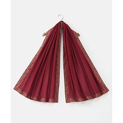 Babyhug  Sleeveless Foil Printed Lehenga Choli and Dupatta Set - Maroon