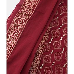 Babyhug  Sleeveless Foil Printed Lehenga Choli and Dupatta Set - Maroon