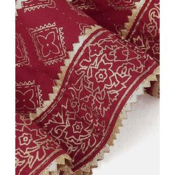 Babyhug  Sleeveless Foil Printed Lehenga Choli and Dupatta Set - Maroon