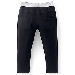 Babyhug Cotton Full Length Jeggings with Star Foil Print - Black