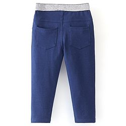 Babyhug Cotton Full Length Jegging With Star Print - Blue