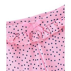 Babyhug Cotton Lycra Knit Full Length Leggings Polka Dots Print - Pink
