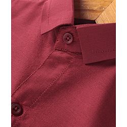 Babyhug Half Sleeves Solid Color Shirt & Mundu Set - Red