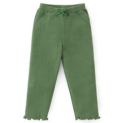 Babyhug Cotton Lycra Full Length Legging Solid Colour - Green